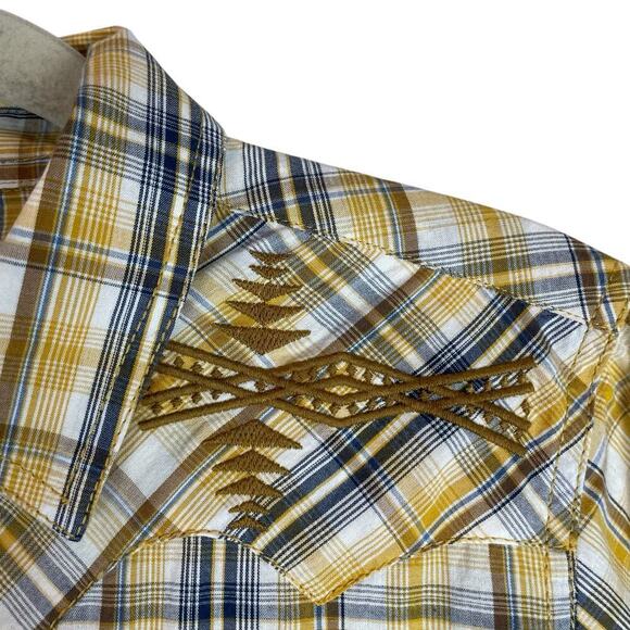 Ariat western plaid embroidered snap front shirt size small - Picture 3 of 8